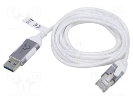 GOOBAY Cable de Red USB 3.0 a RJ45 Cat 6 Slim 10m