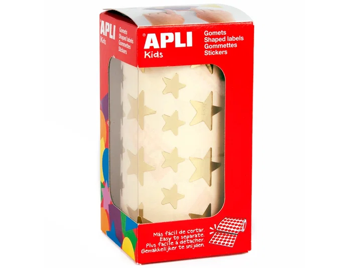 Apli Gomets Autoadhesivos Estrellas Grandes Oro Rollo 1416 Unidades