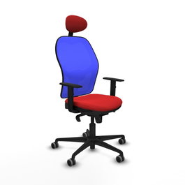 PIQUERAS Y CRESPO Silla de oficina Jorquera con mecanismo sincro, rojo y azul