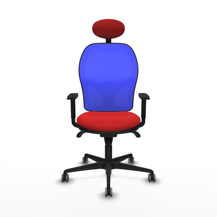 PIQUERAS Y CRESPO Silla de oficina Jorquera con mecanismo sincro, rojo y azul PIQUERAS Y CRESPO Silla de oficina Jorquera con mecanismo sincro, rojo y azul