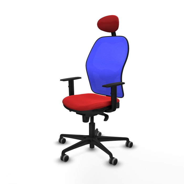 PIQUERAS Y CRESPO Silla de oficina Jorquera con mecanismo sincro, rojo y azul PIQUERAS Y CRESPO Silla de oficina Jorquera con mecanismo sincro, rojo y azul