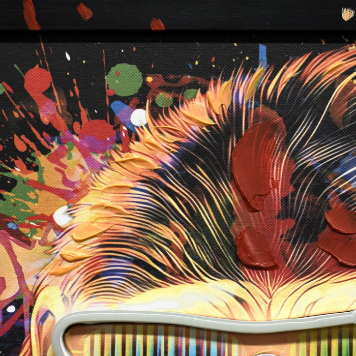 DKD Home Decor Cuadro Leon coche Multicolor Negro 3 x 63 x 93 cm (2 Unidades)