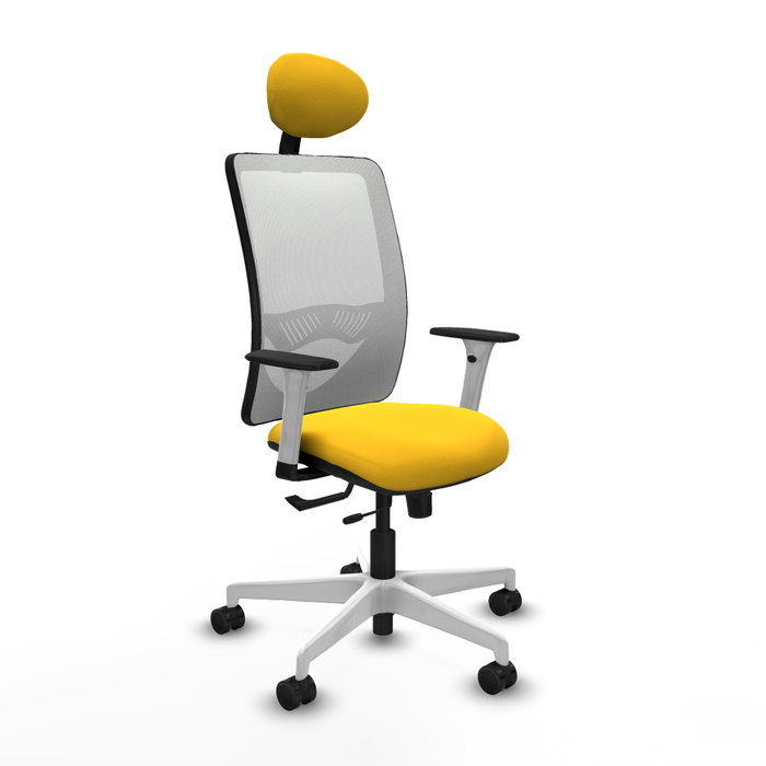 PIQUERAS Y CRESPO Silla de oficina Zulema con mecanismo Sincro/Traslack, Amarillo y Blanco PIQUERAS Y CRESPO Silla de oficina Zulema con mecanismo Sincro/Traslack, Amarillo y Blanco