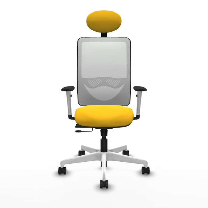 PIQUERAS Y CRESPO Silla de oficina Zulema con mecanismo Sincro/Traslack, Amarillo y Blanco PIQUERAS Y CRESPO Silla de oficina Zulema con mecanismo Sincro/Traslack, Amarillo y Blanco