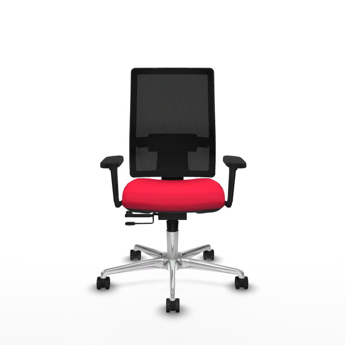 PIQUERAS Y CRESPO Silla de oficina Horna con mecanismo Sincro/Traslack, Rojo/Negro