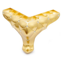 Q&Q Pata Plástico Okaliptus Joya H135 Oro para Muebles y Sofás 135mm