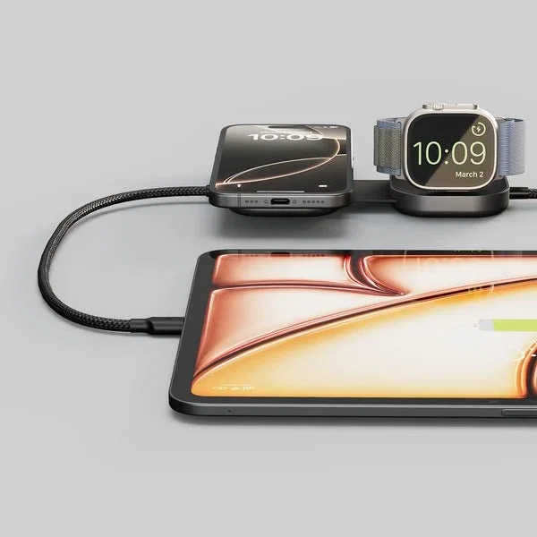ZENS USB C-C Pro 3 Qi2 Apple Watch USB-C Negro