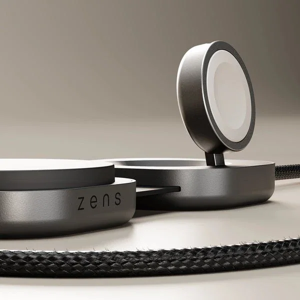 ZENS USB C-C Pro 3 Qi2 Apple Watch USB-C Negro