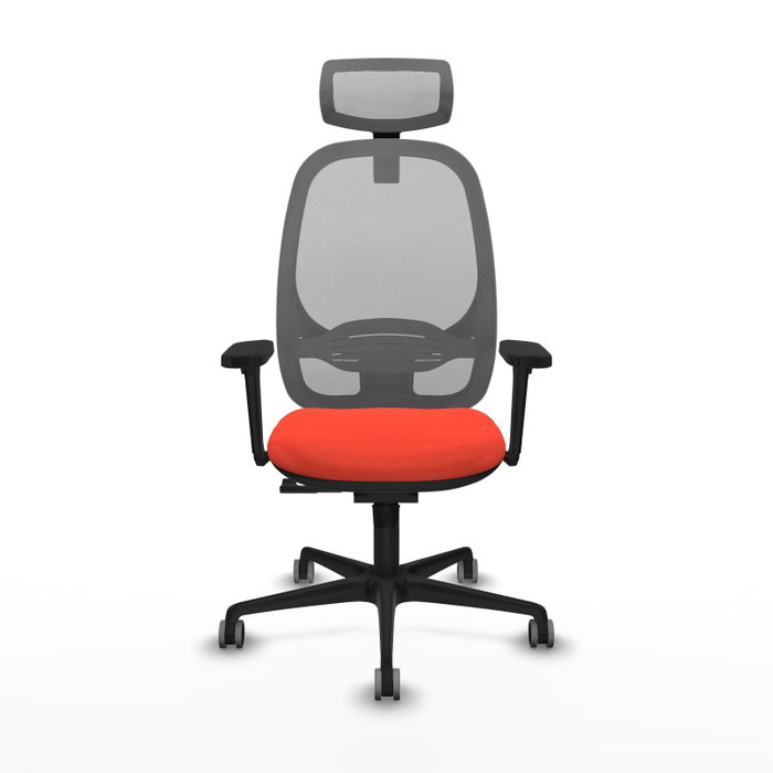 PIQUERAS Y CRESPO Silla de oficina Cilanco con mecanismo Sincro, Tela Naranja oscuro y Malla Gris PIQUERAS Y CRESPO Silla de oficina Cilanco con mecanismo Sincro, Tela Naranja oscuro y Malla Gris