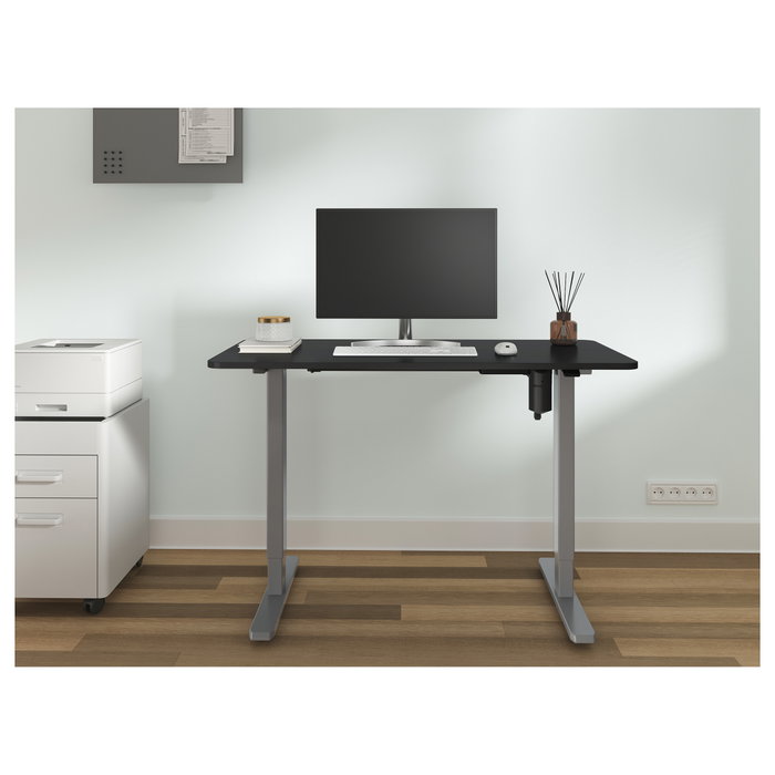 EQUIP Escritorio Elevable Eléctrico Rectangular Ergonómico con Pupitre, Motor Simple 70 Kg, Gris, Tamaño 1200 x 600 mm EQUIP Escritorio Elevable Eléctrico Rectangular Ergonómico con Pupitre, Motor Simple 70 Kg, Gris, Tamaño 1200 x 600 mm