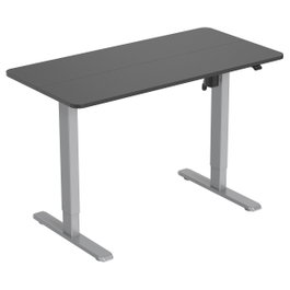 EQUIP Escritorio Elevable Eléctrico Rectangular Ergonómico con Pupitre, Motor Simple 70 Kg, Gris, Tamaño 1200 x 600 mm