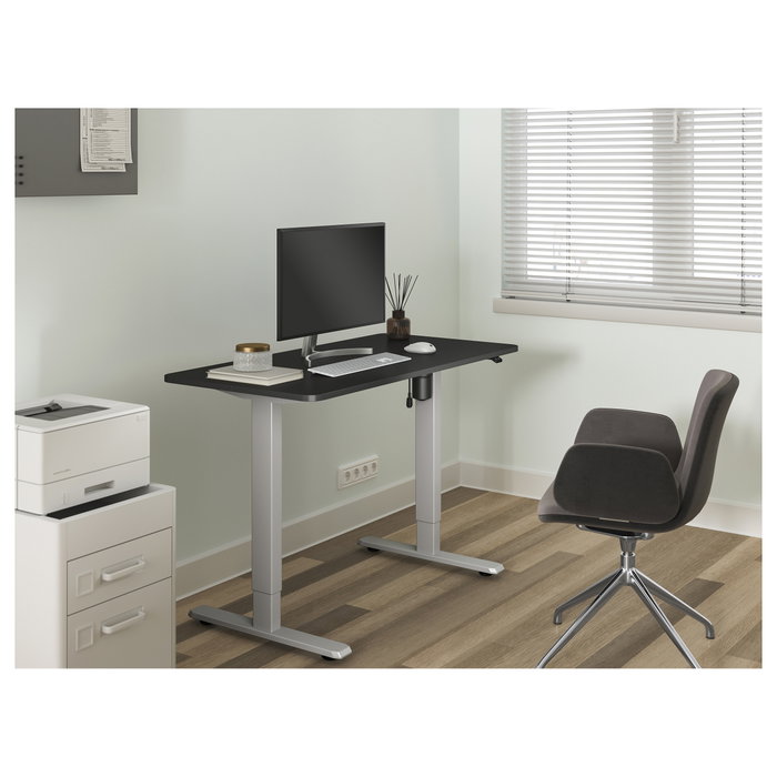 EQUIP Escritorio Elevable Eléctrico Rectangular Ergonómico con Pupitre, Motor Simple 70 Kg, Gris, Tamaño 1200 x 600 mm EQUIP Escritorio Elevable Eléctrico Rectangular Ergonómico con Pupitre, Motor Simple 70 Kg, Gris, Tamaño 1200 x 600 mm