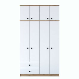 Hanah Home BA121 - 2696 Armario Dormitorio Nogal y Blanco 120x216.8x42.5 cm