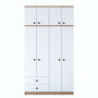 Hanah Home BA121 - 2696 Armario Dormitorio Nogal y Blanco 120x216.8x42.5 cm