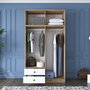 Hanah Home BA121 - 2696 Armario Dormitorio Nogal y Blanco 120x216.8x42.5 cm