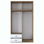 Hanah Home BA121 - 2696 Armario Dormitorio Nogal y Blanco 120x216.8x42.5 cm