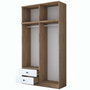 Hanah Home BA121 - 2696 Armario Dormitorio Nogal y Blanco 120x216.8x42.5 cm