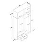 Hanah Home BA121 - 2696 Armario Dormitorio Nogal y Blanco 120x216.8x42.5 cm