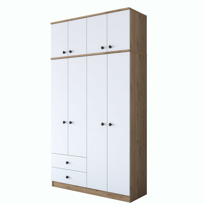 Hanah Home BA121 - 2696 Armario Dormitorio Nogal y Blanco 120x216.8x42.5 cm
