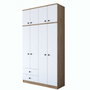 Hanah Home BA121 - 2696 Armario Dormitorio Nogal y Blanco 120x216.8x42.5 cm