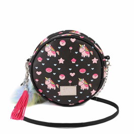 Oh My Pop Bolso Bandolera Redondo Popnicorn Negro