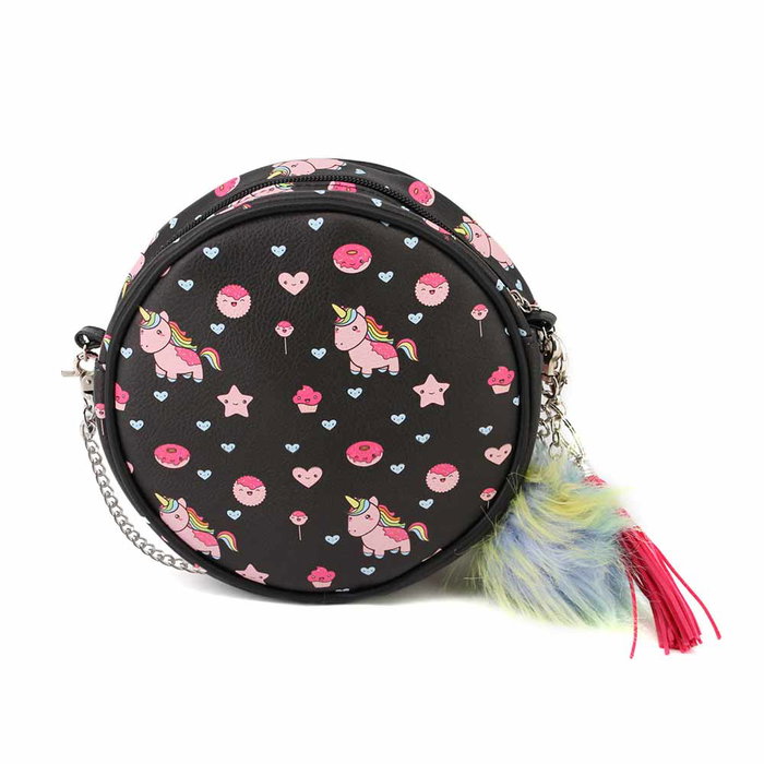 Oh My Pop Bolso Bandolera Redondo Popnicorn Negro