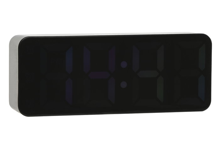 DKD Home Decor Reloj Despertador Digital LED Negro Multicolor 14 x 5.5 x 3 cm (2 Unidades)