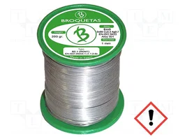 BROQUETAS Estaño Sn99Cu0,7Ag0,3 de 1mm, 0,25kg
