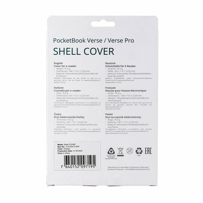 Pocketbook funda Shell Series para Verse y Verse Pro, naranja
