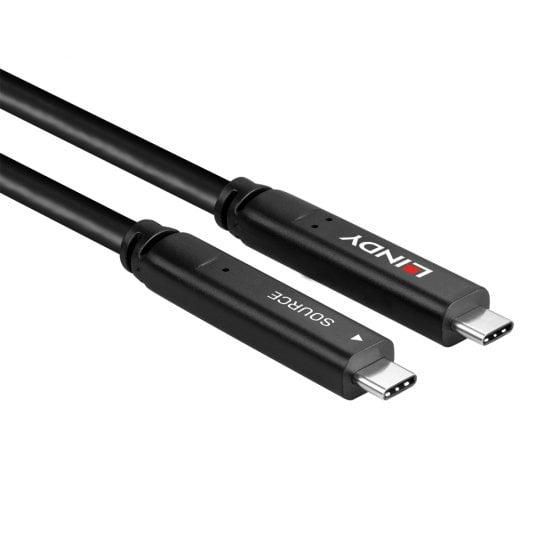 Lindy Cable Híbrido USB 3.2 Gen 1 y DP 1.4 Tipo C de 10m con Fibra Óptica y Power Delivery 60W Lindy Cable Híbrido USB 3.2 Gen 1 y DP 1.4 Tipo C de 10m con Fibra Óptica y Power Delivery 60W