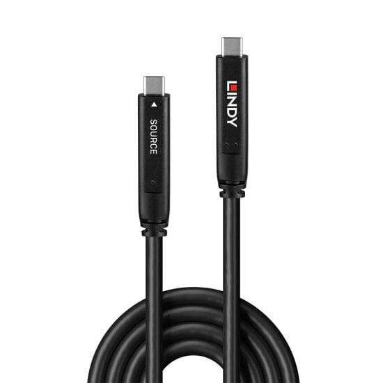 Lindy Cable Híbrido USB 3.2 Gen 1 y DP 1.4 Tipo C de 10m con Fibra Óptica y Power Delivery 60W Lindy Cable Híbrido USB 3.2 Gen 1 y DP 1.4 Tipo C de 10m con Fibra Óptica y Power Delivery 60W