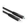 LINDY Cable Hibrido USB-C a USB-C 10m USB 3.2 Gen 1 & DP 1.4 Negro, CROMO 43333