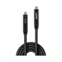 LINDY Cable Hibrido USB-C a USB-C 10m USB 3.2 Gen 1 & DP 1.4 Negro, CROMO 43333