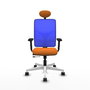 PIQUERAS Y CRESPO Silla de oficina Motilla Naranja y Azul