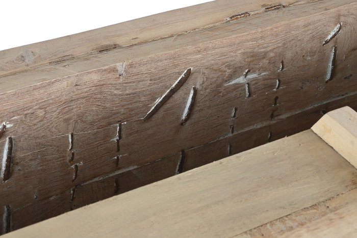 DKD Home Decor Mueble TV Unique / antique Natural 194 x 63 x 50 cm Madera Tallada