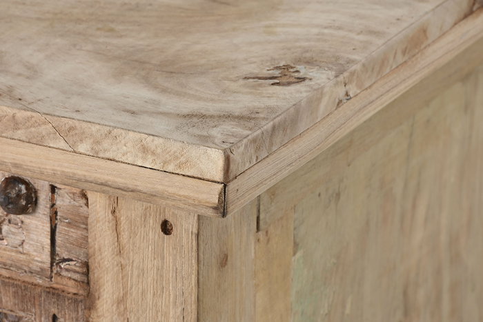 DKD Home Decor Mueble TV Unique / antique Natural 194 x 63 x 50 cm Madera Tallada