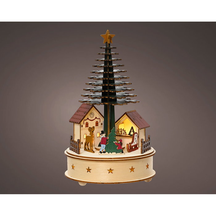 Lumineo Casita microled con árbol de Navidad, música y movimiento, 15 x 25 cm Lumineo Casita microled con árbol de Navidad, música y movimiento, 15 x 25 cm