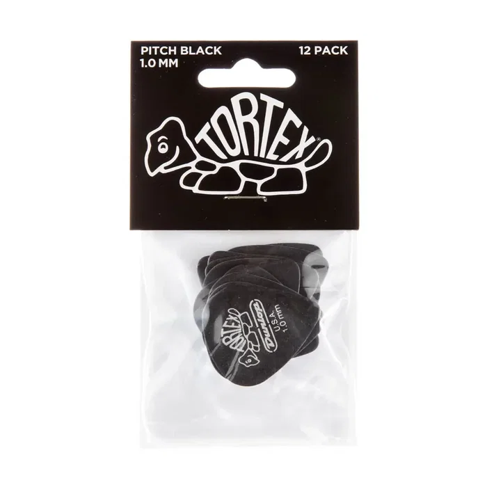 Dunlop Púas Tortex Pitch Black Standard 1,0 mm (pack de 12)
