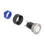 DeLOCK Drucktaster zum Einbau 22 mm flach Kunststoff LED weiß 5x Lötanschluss