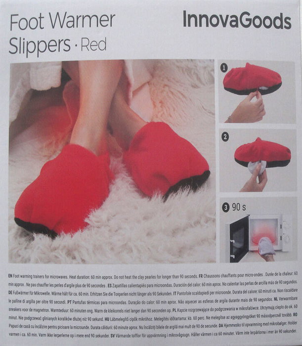 Zapatillas de Casa Calentables en Microondas InnovaGoods Rojo