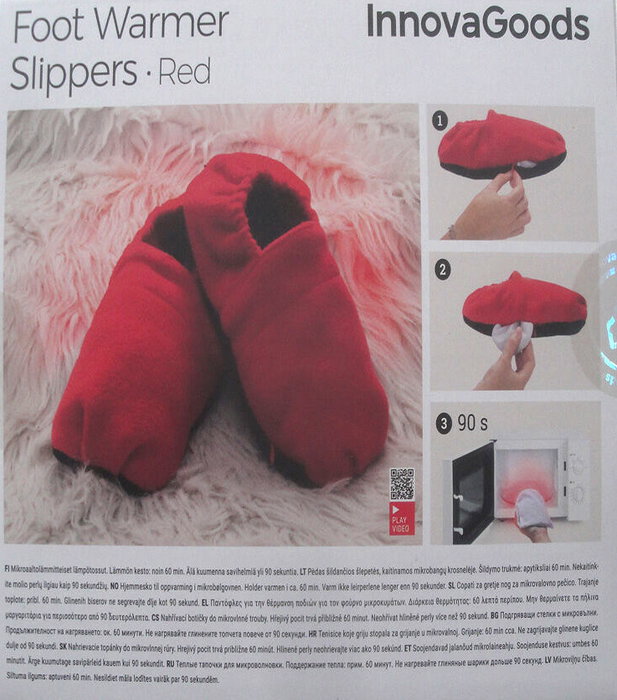 Zapatillas de Casa Calentables en Microondas InnovaGoods Rojo