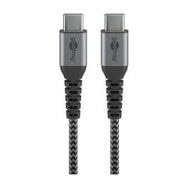 Goobay Cable USB-C a USB-C 49302, 1 m, Gris/Plata