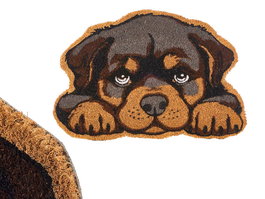 Giftdecor Felpudo Forma Perro 60x40 cm Fibra de Coco y Plástico Marrón/Negro (Set de 10)