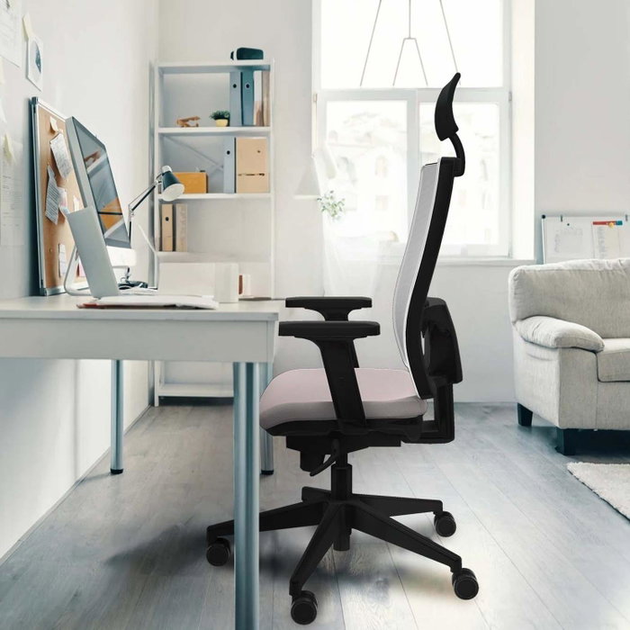 PIQUERAS Y CRESPO Silla de oficina Horna con Mecanismo Sincro Blanco y Gris PIQUERAS Y CRESPO Silla de oficina Horna con Mecanismo Sincro Blanco y Gris