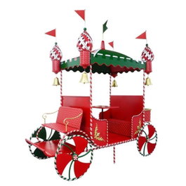 DKD Home Decor Carroza de Metal Roja XXL para Navidad