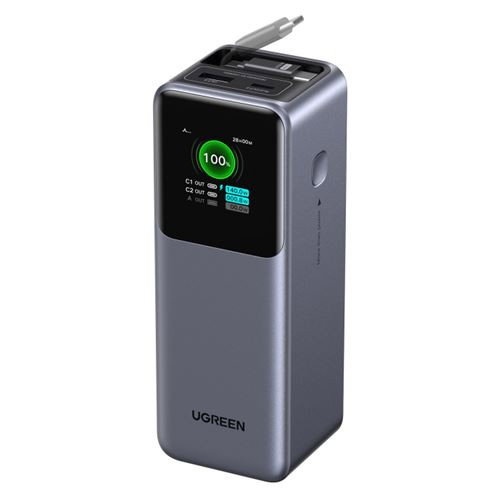 UGREEN Power Bank 165W con Cable Retráctil 55987B UGREEN Power Bank 165W con Cable Retráctil 55987B