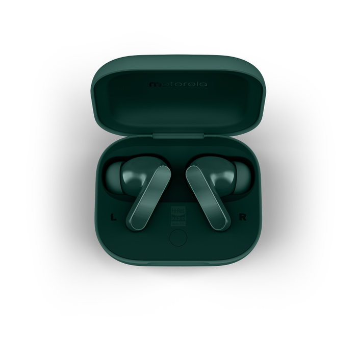 Motorola Moto Buds Bass Auriculares TWS Dentro de oído, Cancelación de Ruido Activa, Graves Potentes, Llamadas/Música Bluetooth, Verde