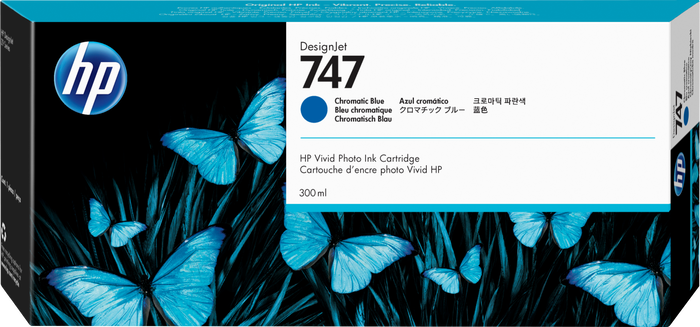 HP Cartucho de Tinta 747 Azul Cromático 300 ml (P2V85A) Armonizado
