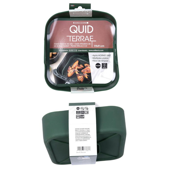 Cesta Cuadrada Freidora Terrae Quid 19x19x9 cm (12 Unidades)