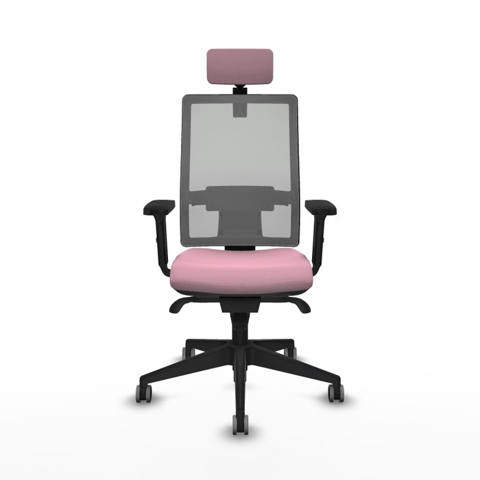 PIQUERAS Y CRESPO Silla de oficina Horna Rosa y Gris con Mecanismo Sincro